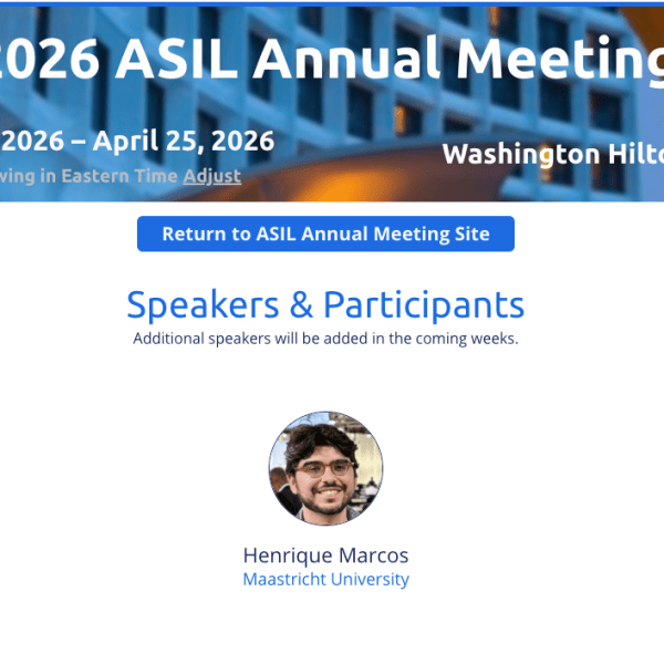 Invited Speaker at the 2026 ASIL Annual Meeting: BBNJ Implementation&nbsp;Architecture