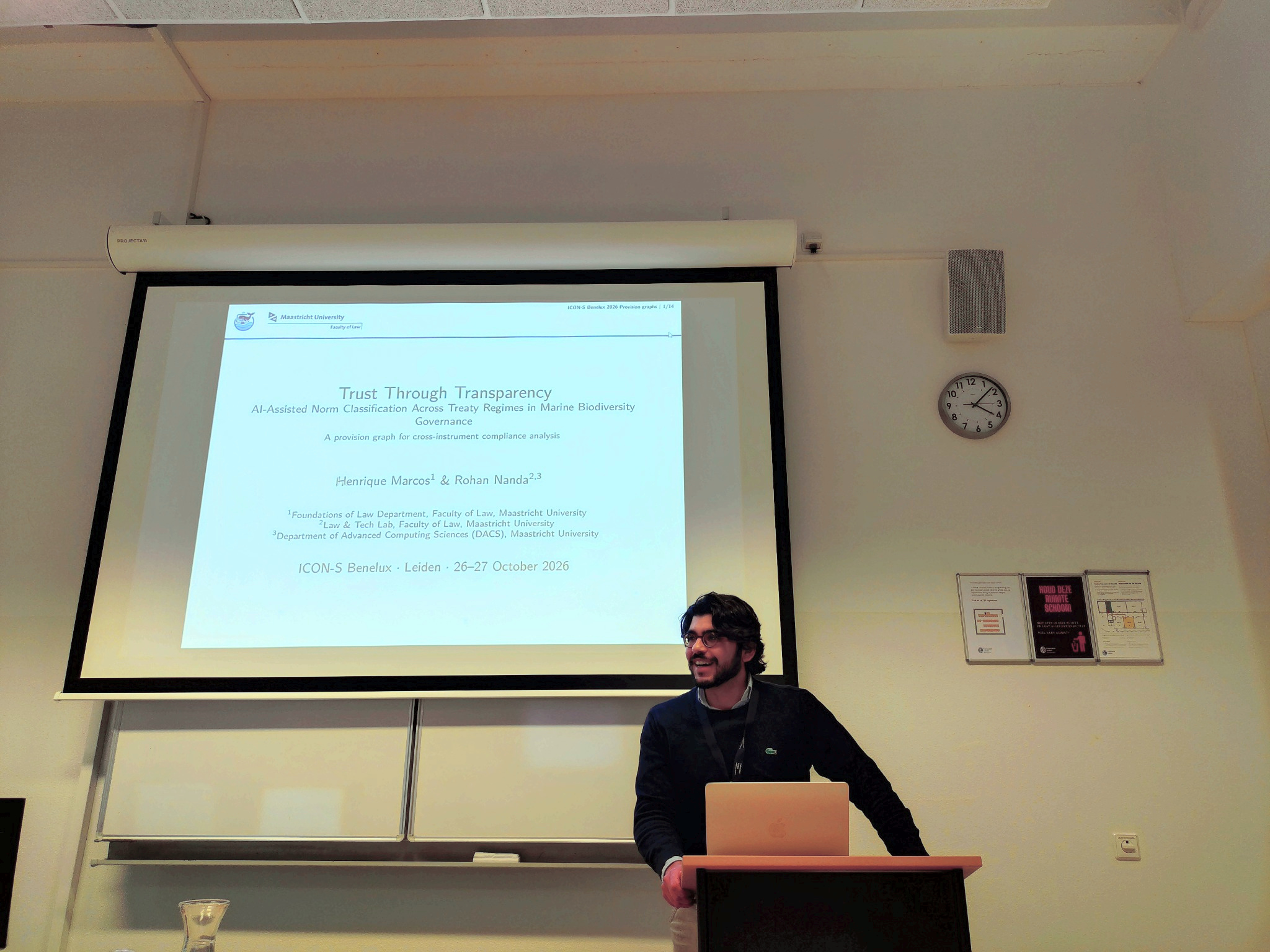 Title slide of the presentation ‘Trust Through Transparency’ at ICON-S Benelux, Leiden, October 2026